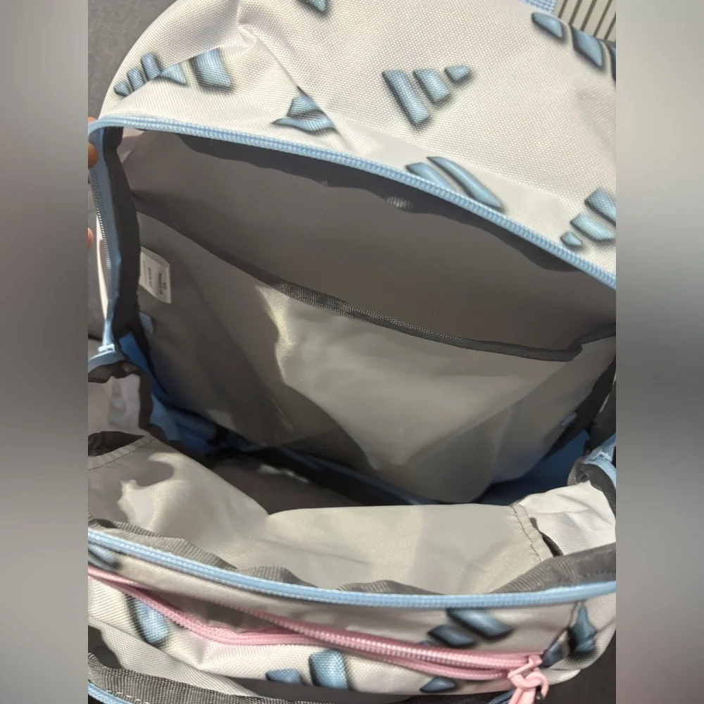 Adidas Kids' Pink and Blue Geometric Backpack